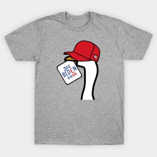 Goose Portrait in Red Hat and Joe Biden Sign T-Shirt